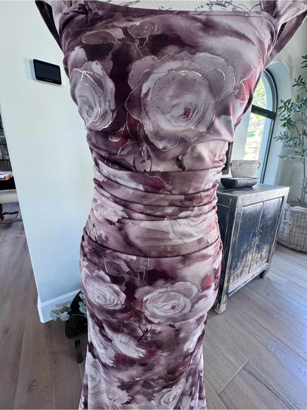 NWT-Baltic Born Amelia Tank Maxi Elegant Mauve Floral Sleek Evening Dress - Picture 6 of 11